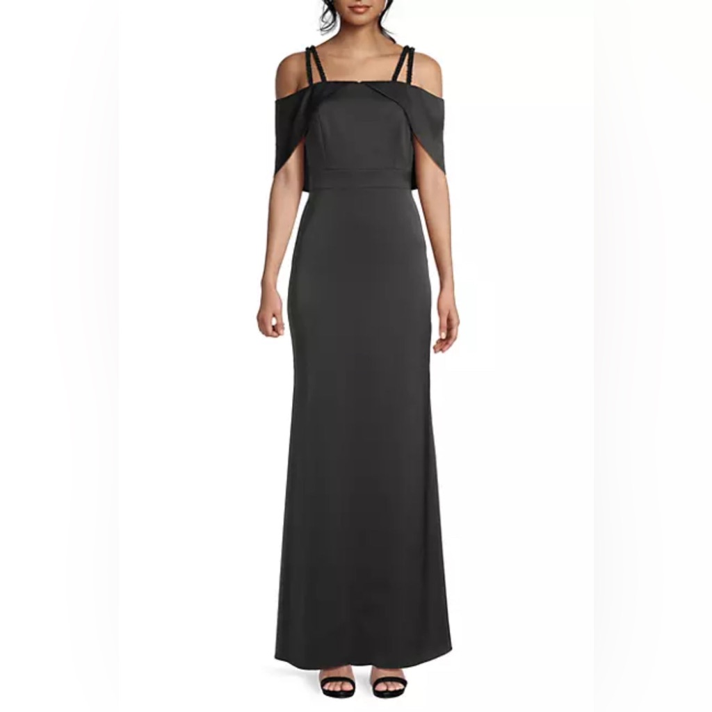 Nwt Aidan Mattox X Adrianna Papell Double Strap Satin Column Gown